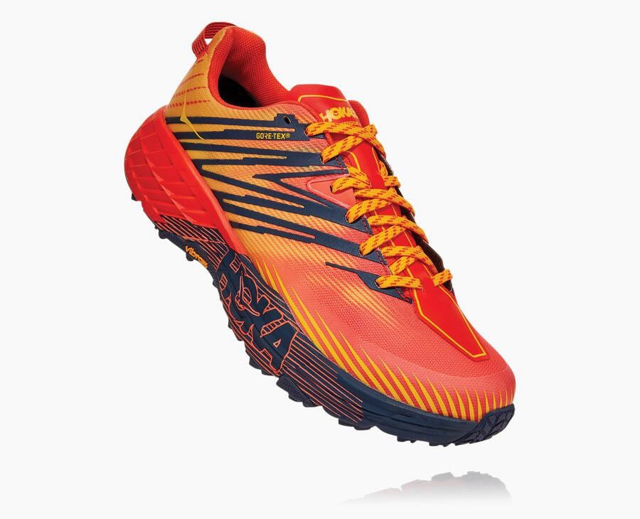 Hoka One One Speedgoat 4 Gore-Tex - Men Trail Shoes - Red,Australia OJM-621085